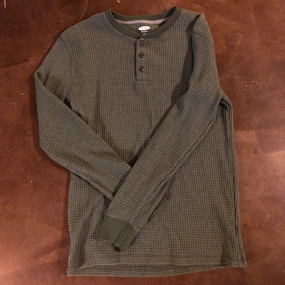 Men’s Old Navy soft wash thermal shirt large olive